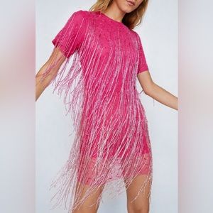 Nasty Gal Pink Sequin Dress. Size 8 (fits like a 6).